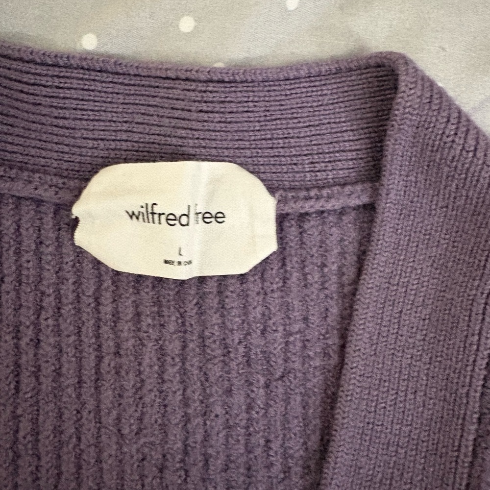 Wilfred Ribbed Purple Cardigan (shrunk) - Picture 2 of 5